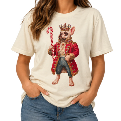 Candy Cane King T-Shirt on Natural with Crystals