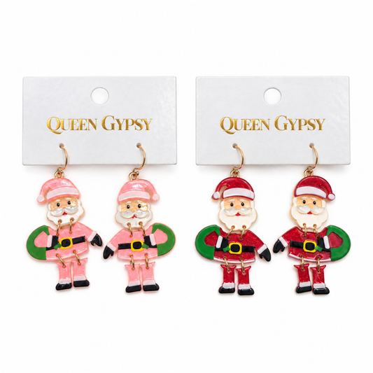Acrylic Santa Earrings