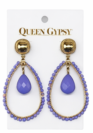 Teardrop Halo Earrings Assorted