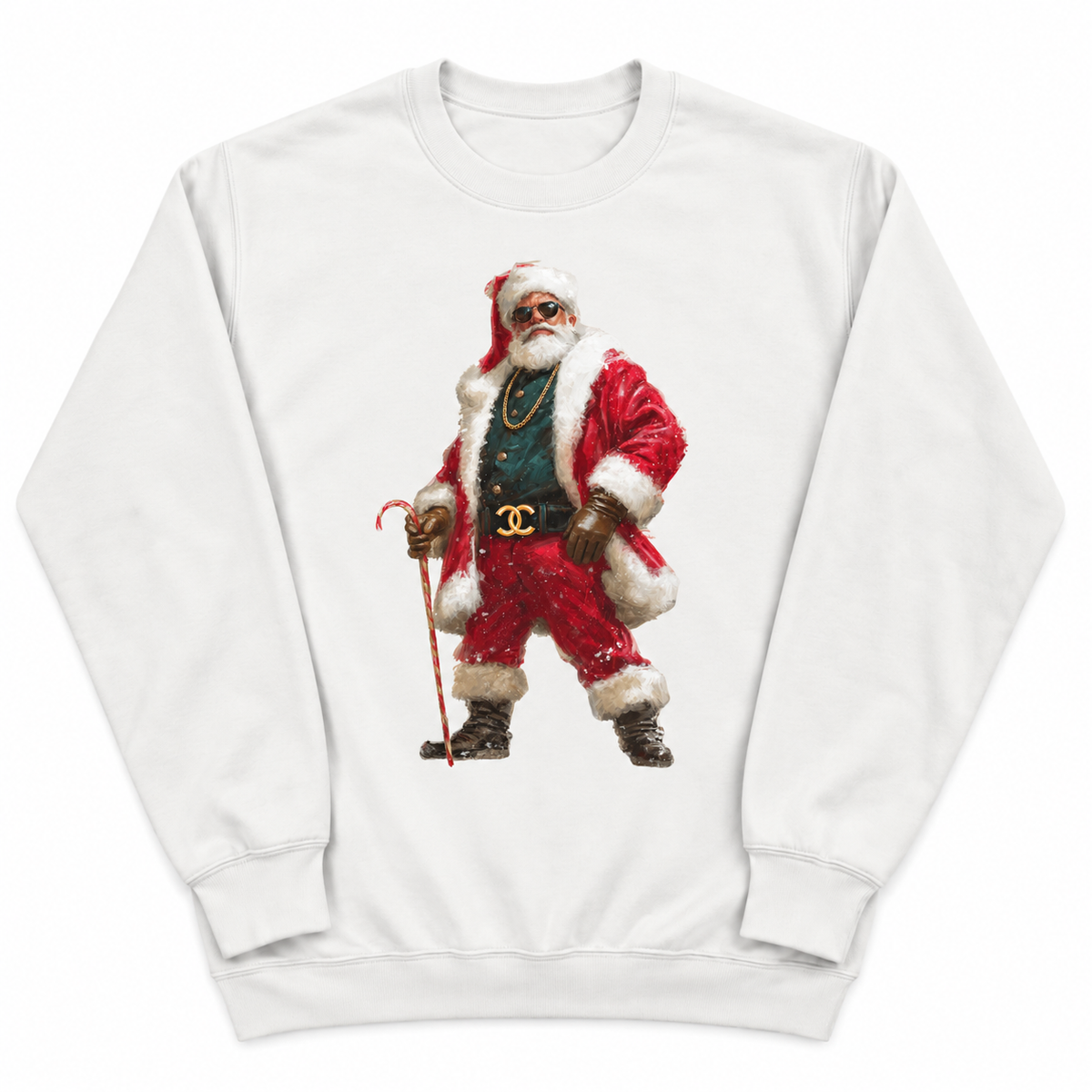 Big Nick Energy Sweatshirt on White with Crystals