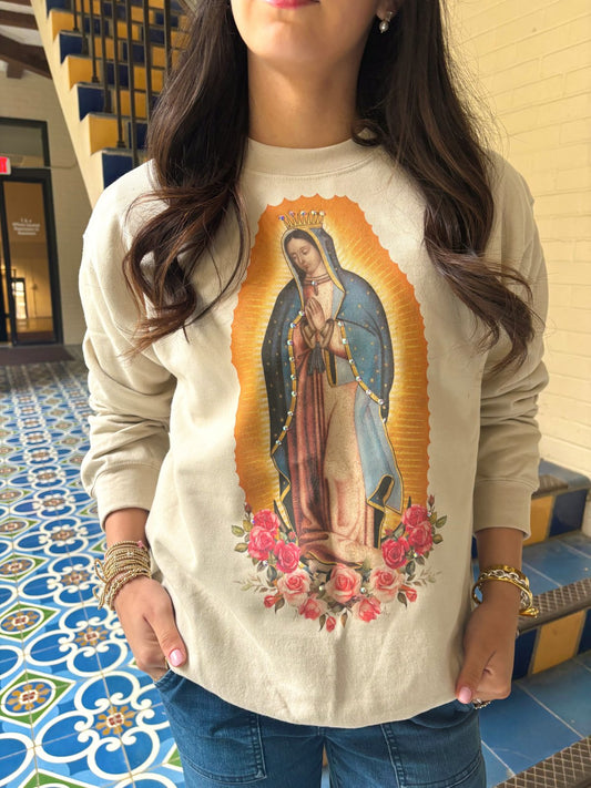 QG-Tan Guadalupe Sweatshirt