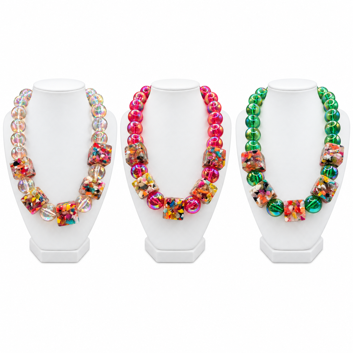 Confetti Block Bubble Statement Necklace