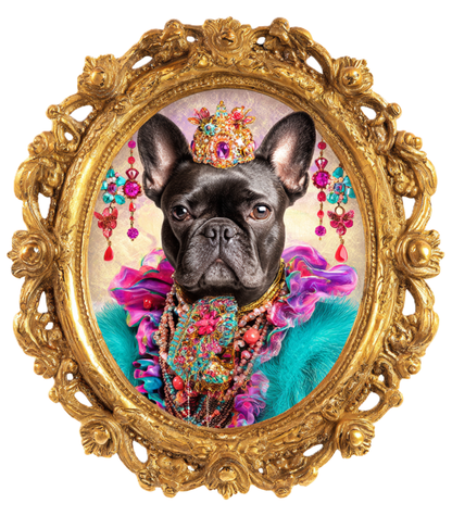 Frenchie Royale T-Shirt on White