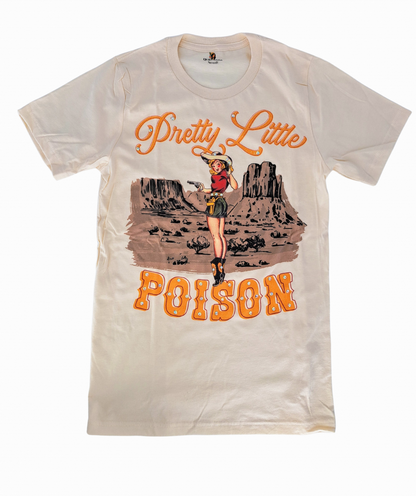 Pretty Little Poison T- shirt on Natural With Crystals