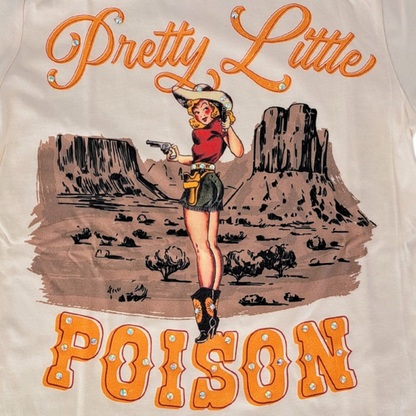 Pretty Little Poison T- shirt on Natural With Crystals