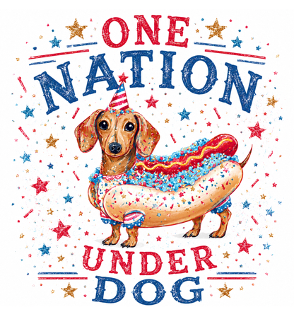 One Nation Under Dog T-Shirt on White with Crystals