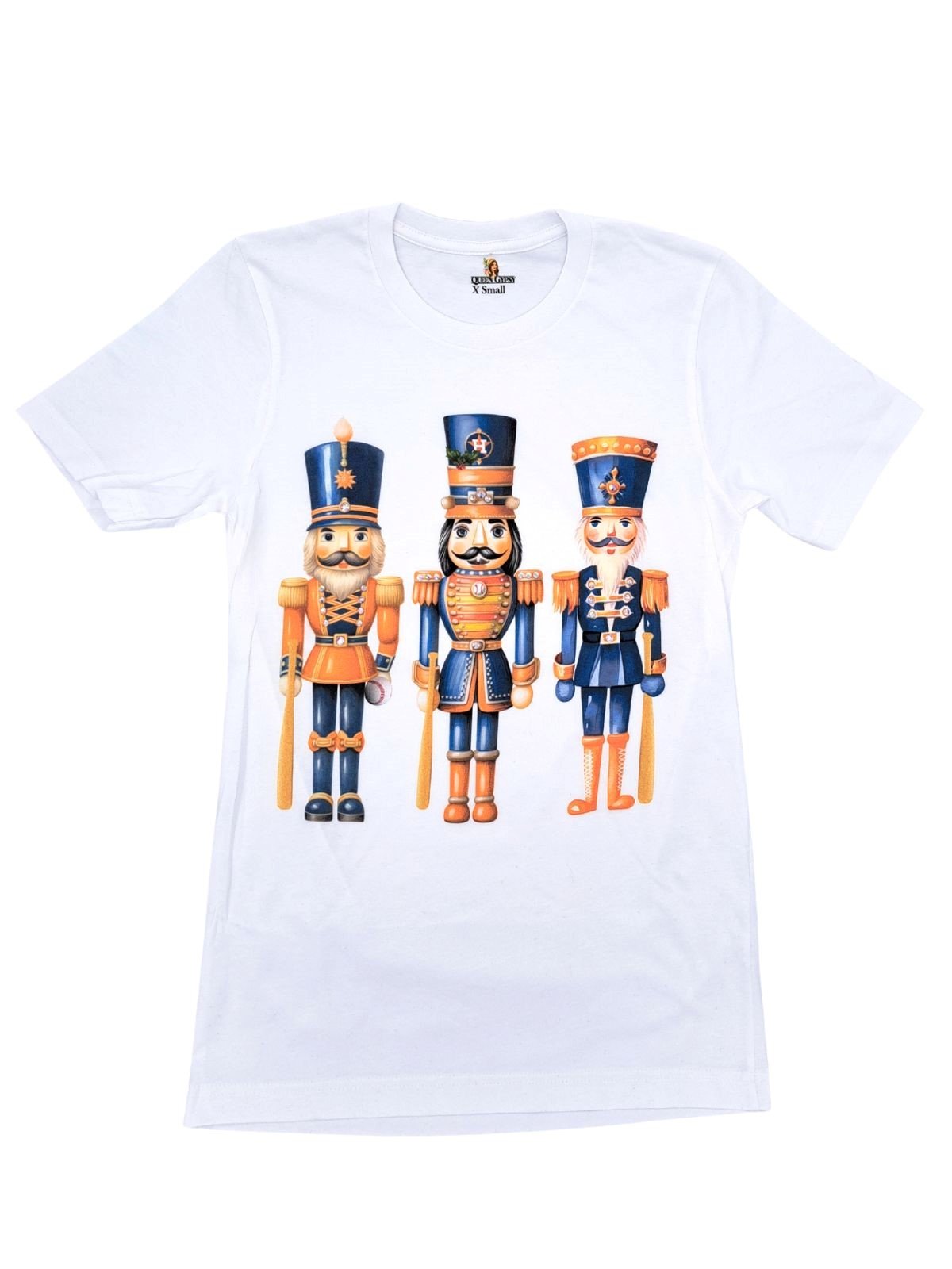Nutcracker Astros T-Shirt on White with Crystals 