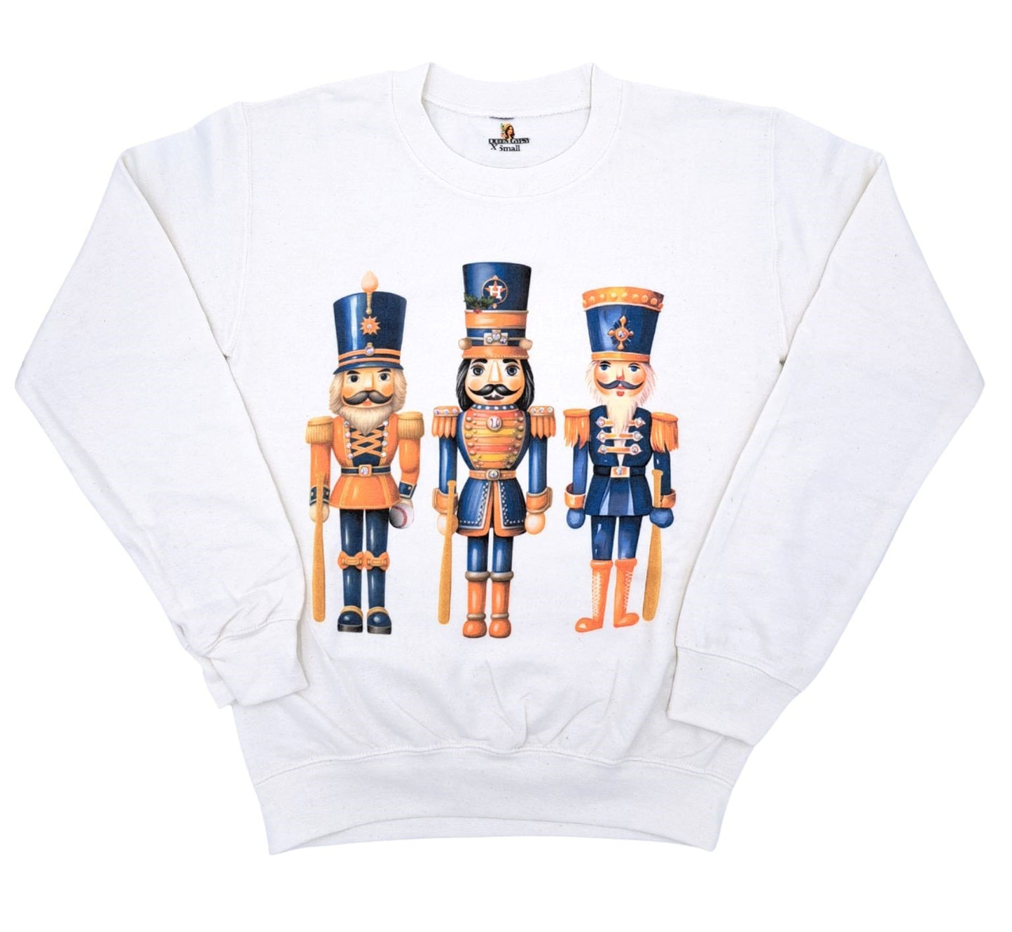 Nutcracker Astros Sweatshirt on white w/Crystals