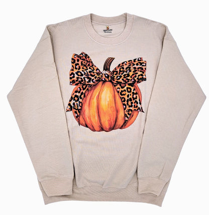 QG-Cheetah Pumpkin Sweatshirt with Crystals