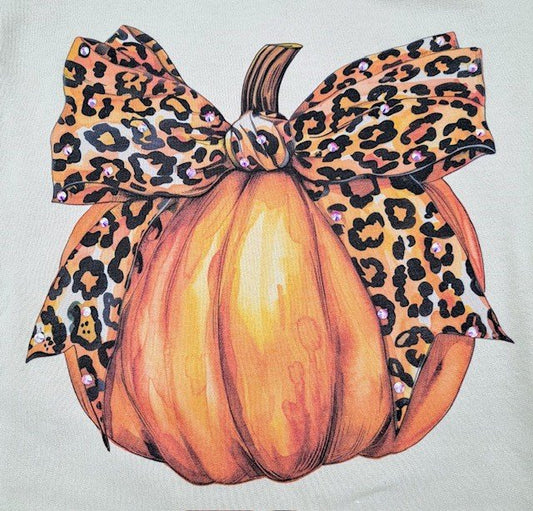 QG-Cheetah Pumpkin Sweatshirt with Crystals