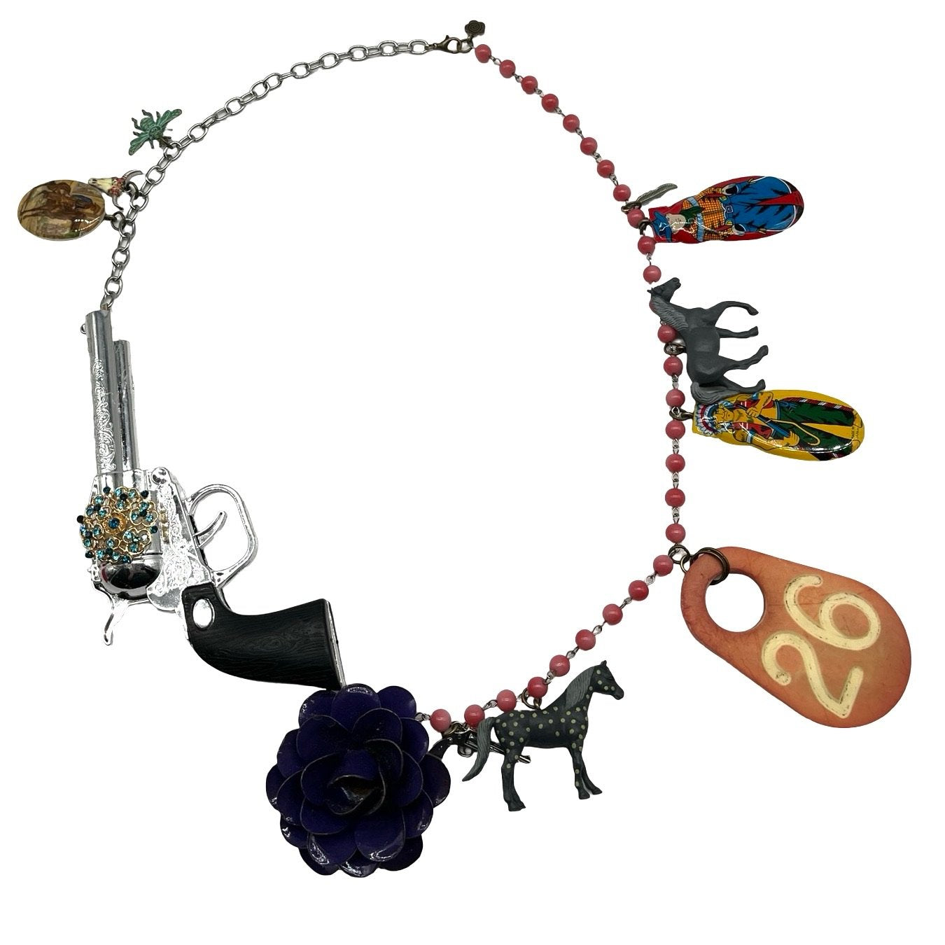 Vintage Western Pistol Charm necklace-assorted
