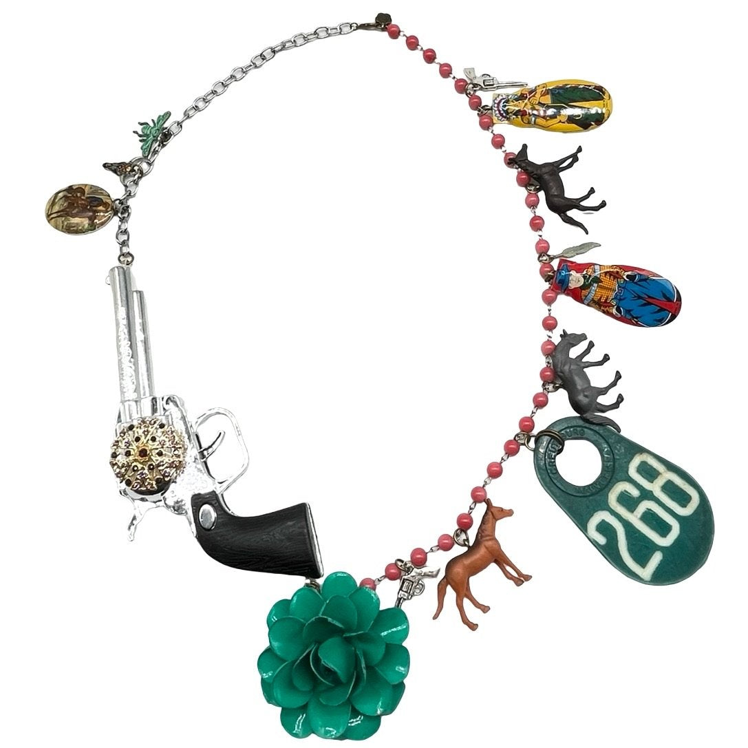 Vintage Western Pistol Charm necklace-assorted