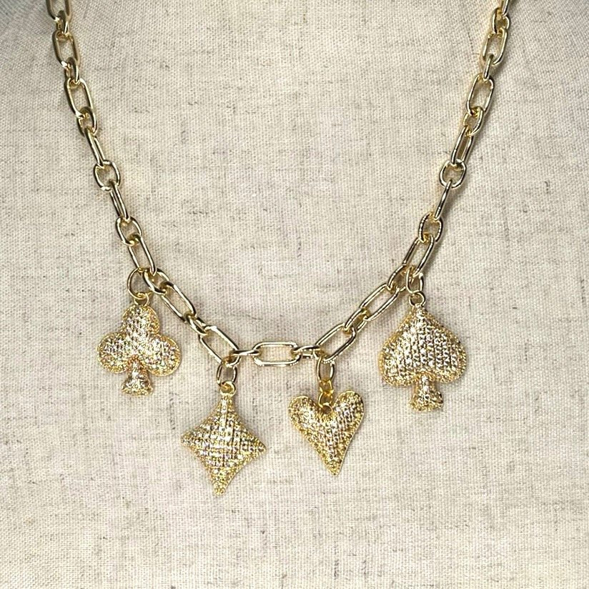 High Stakes Pave' Charm Necklace 