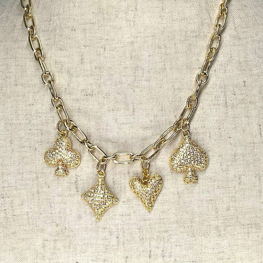 High Stakes Pave' Charm Necklace 