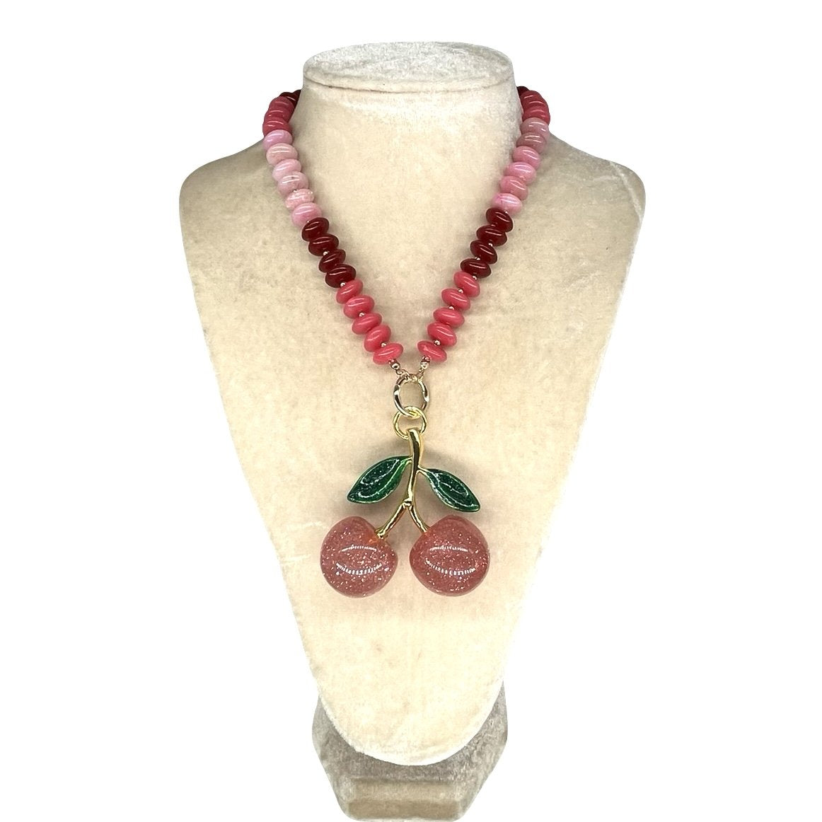 Stacked bead Cherry necklace
