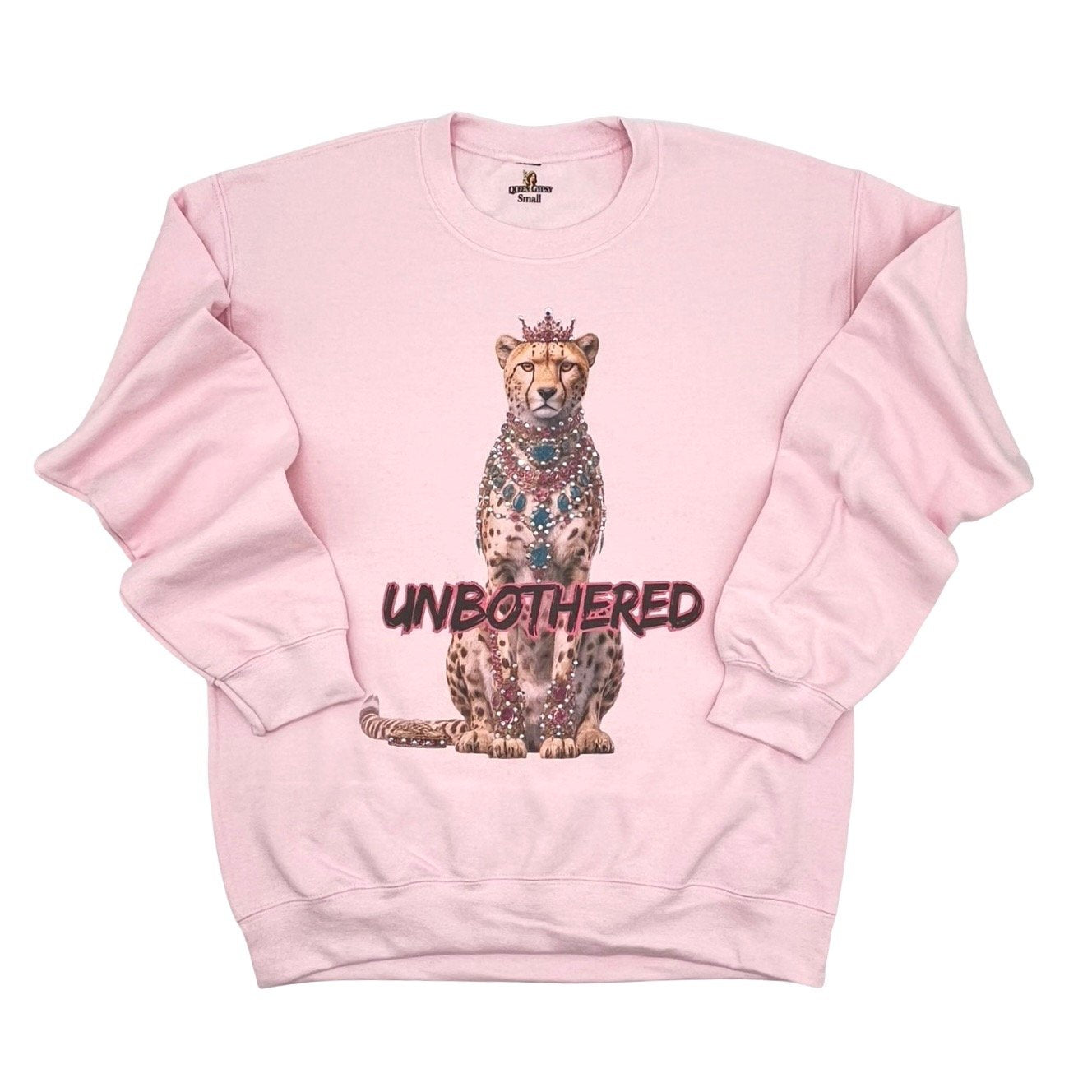 QG-Unbothered Sweatshirt on Pink