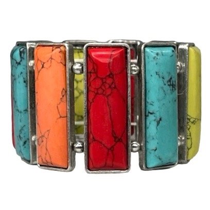Western Stretch Turq. Bar Inspired Multicolor Assorted 