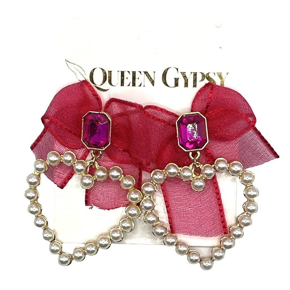 Fancy Heart dangle earrings