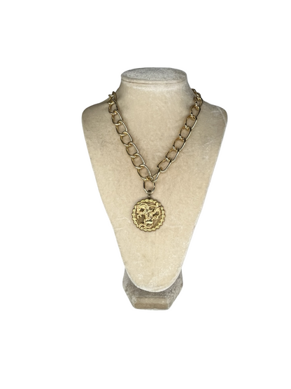 Vintage Buckin' Cowboy medallion necklace