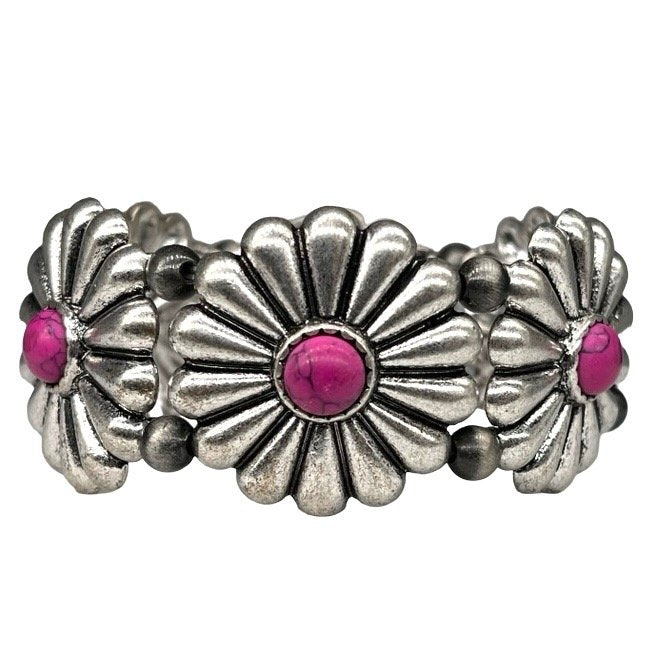 Western Stretch Concho Turq. Inspired Multicolor Assorted 