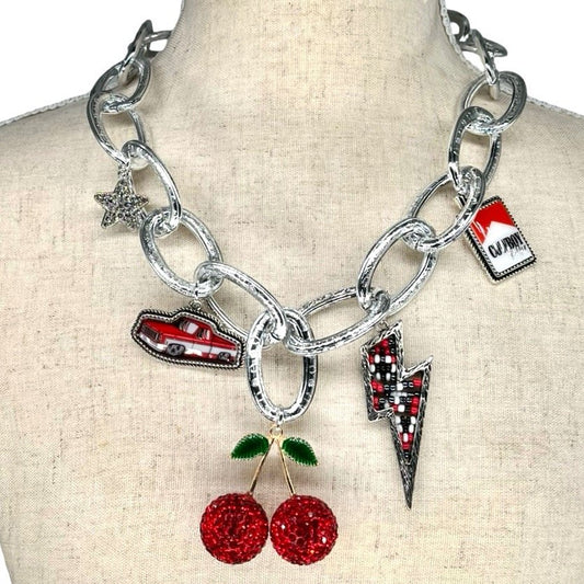 Cherry Cowgirl Charm Necklace