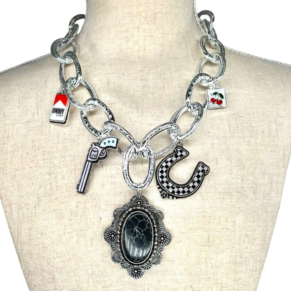 Cowboy Icon Charm Necklace