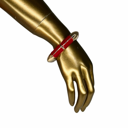 Gold Flat Enamel Hinge Bangle