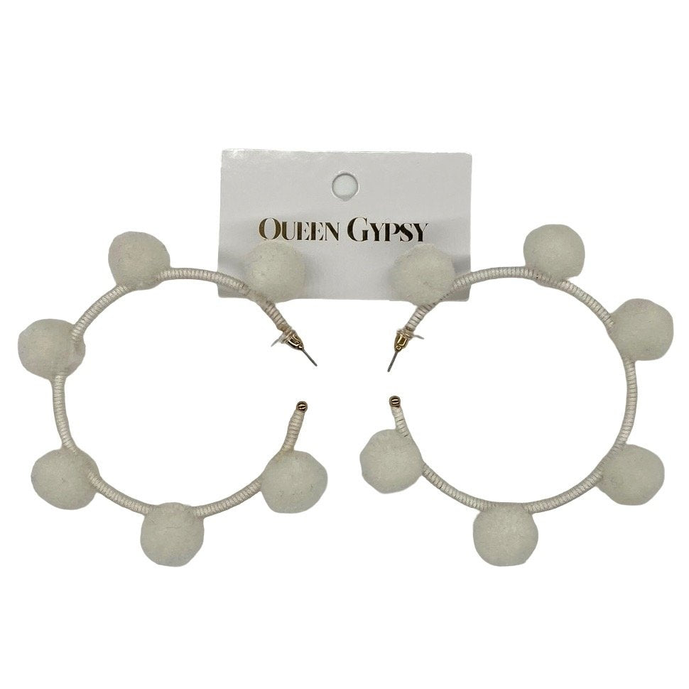 Pom Pom Hoop Earring Assorted 