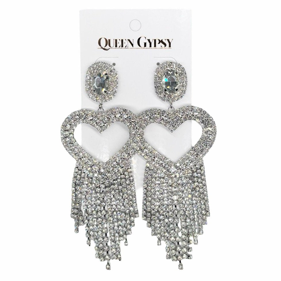 Glamour Bling Heart Pave Earring