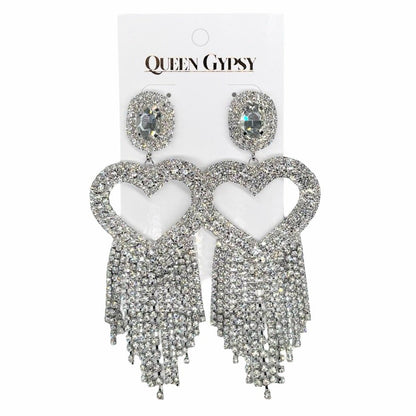 Glamour Bling Heart Pave Earring