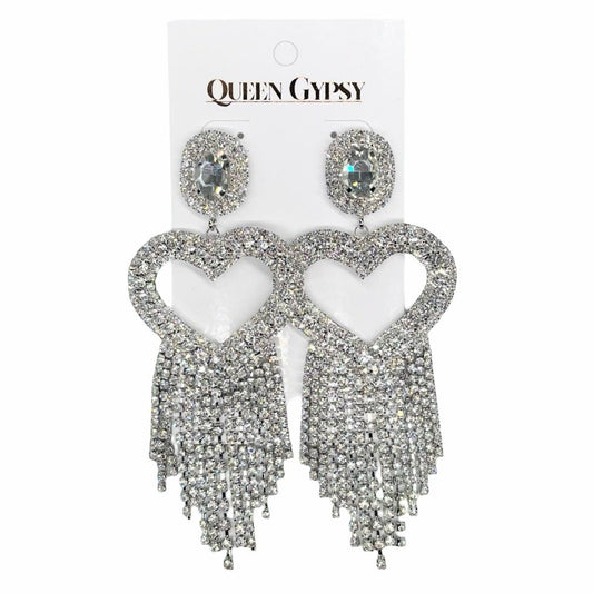 Glamour Bling Heart Pave Earring