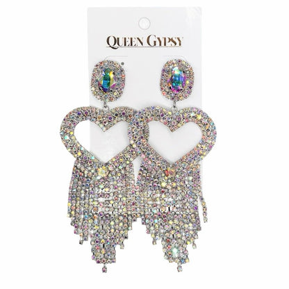Glamour Bling Heart Pave Earring