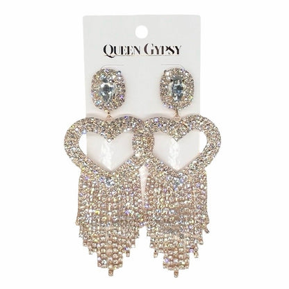 Glamour Bling Heart Pave Earring