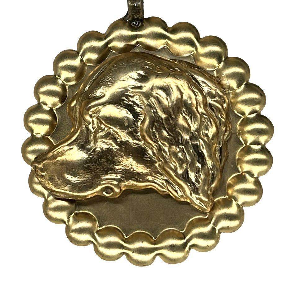Vintage Dog medallion necklace