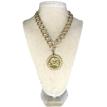 Vintage Dog medallion necklace