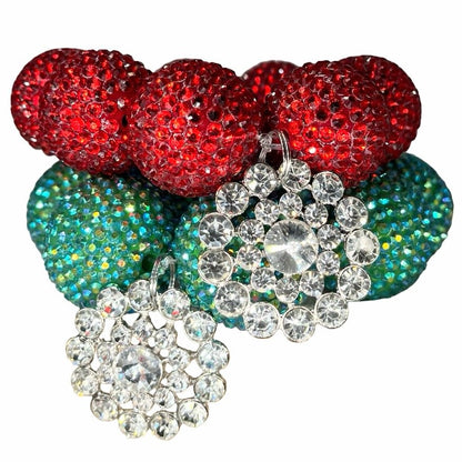 QG Pave' disco with crystal charm bracelet