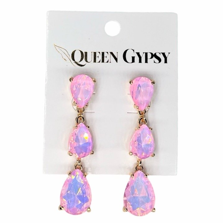 Tear Drop Crystal stone drop earrings