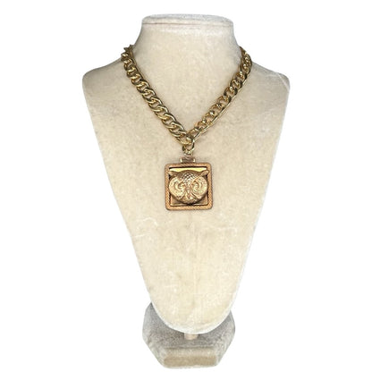 Vintage Copper Owl medallion necklace