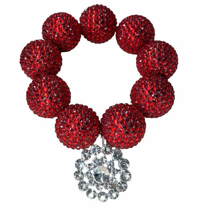QG Pave' disco with crystal charm bracelet