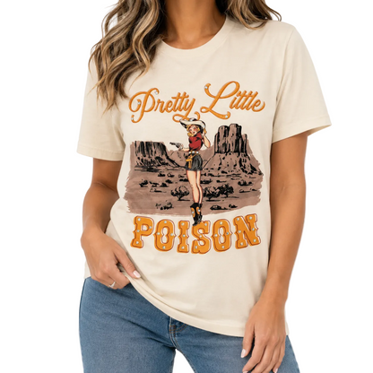 Pretty Little Poison T- shirt on Natural With Crystals