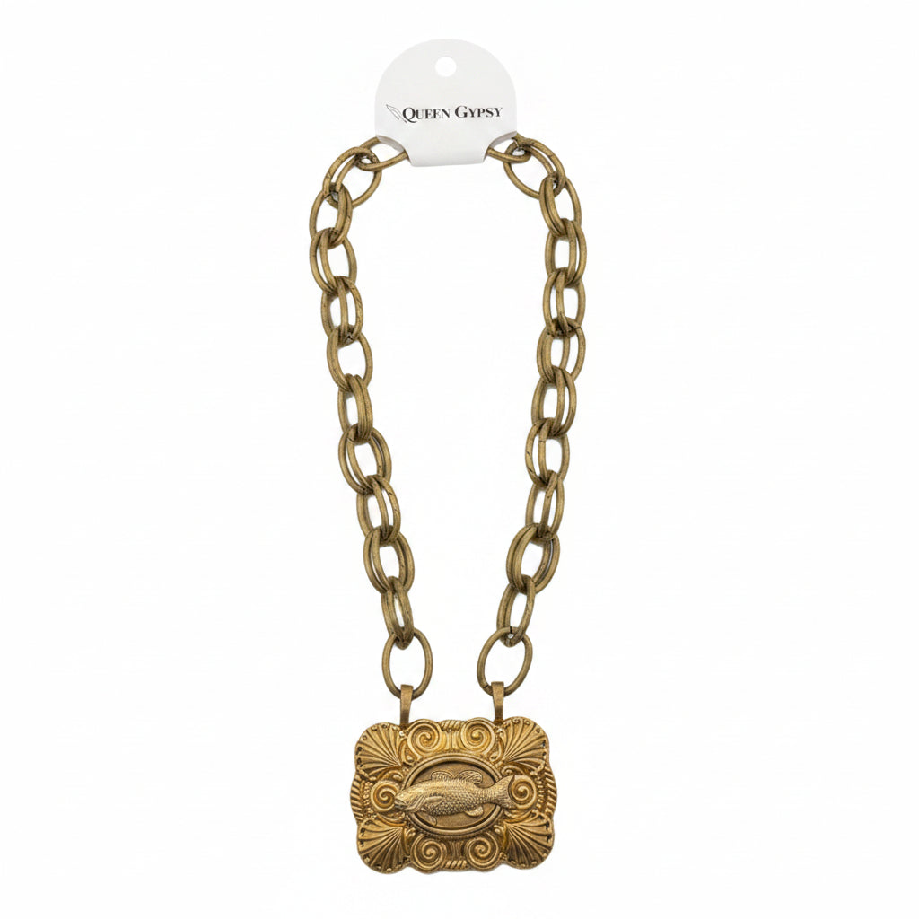 Vintage buckle necklace
