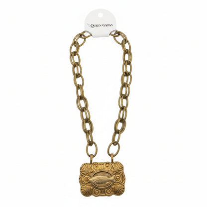 Vintage buckle necklace