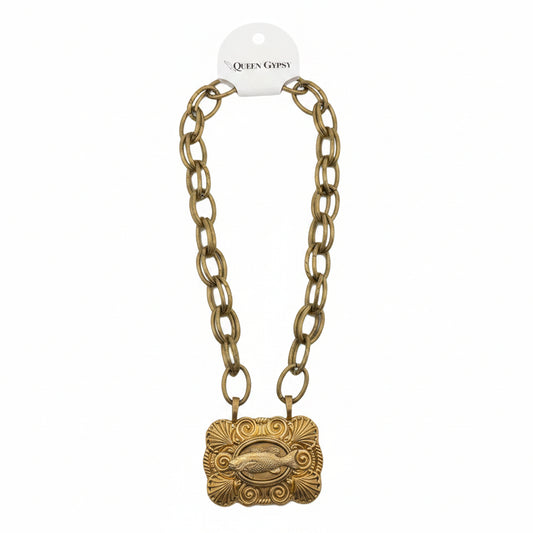 Vintage buckle necklace