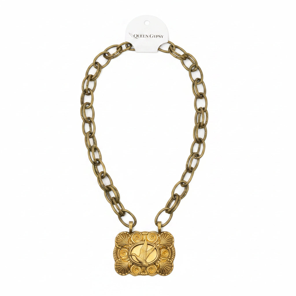 Vintage buckle necklace