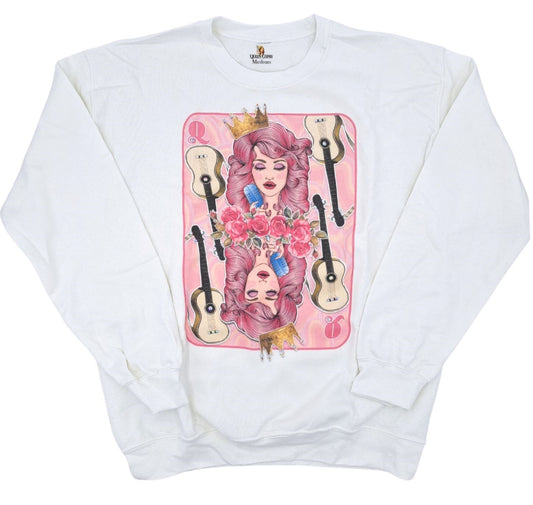 QG-White Queen of Hearts Sweatshirt