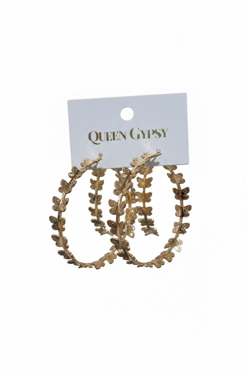 Butterfly Wreath Hoop Earrings