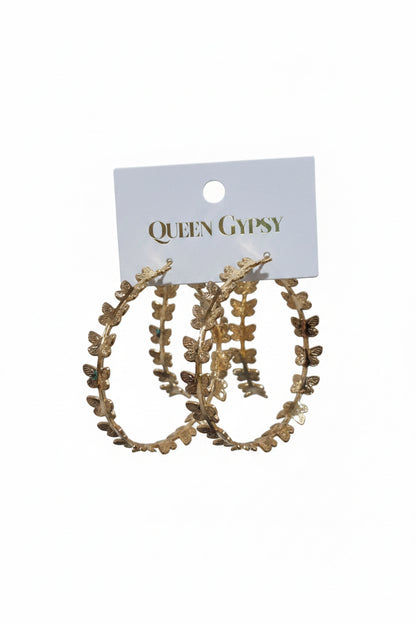 Butterfly Wreath Hoop Earrings