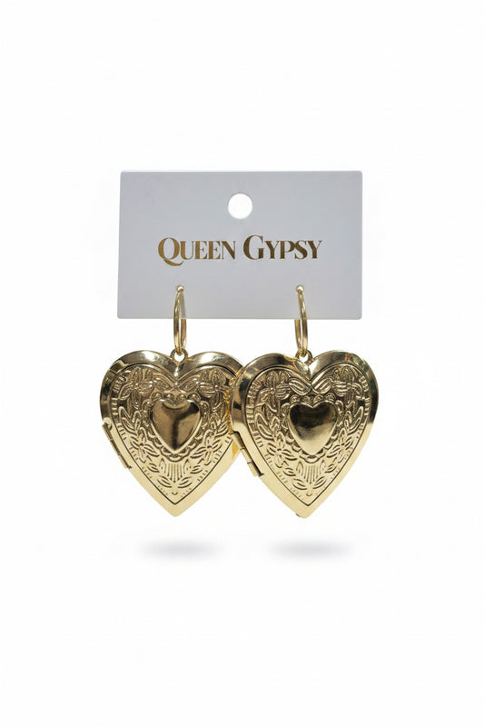 Gold Locket Earrings