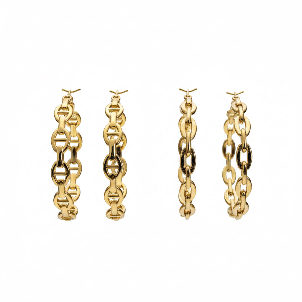 Buckle link Hoop Earrings