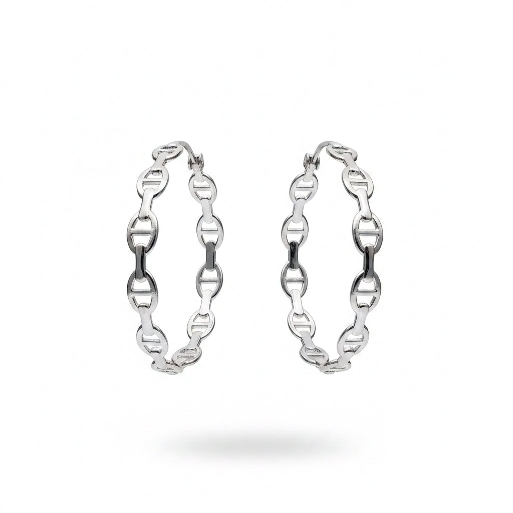 Buckle link Hoop Earrings